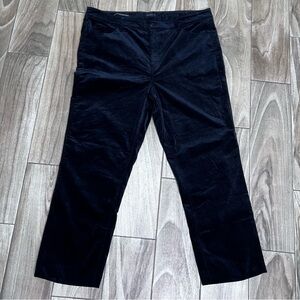 Talbots Women's 16 Corduroy Straight Leg Pants Black Pockets High Rise